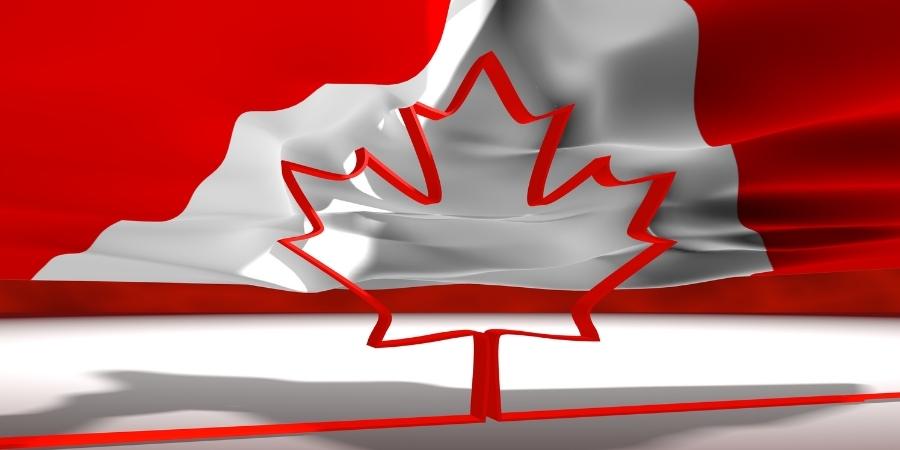 La hoja de la bandera de Canadá