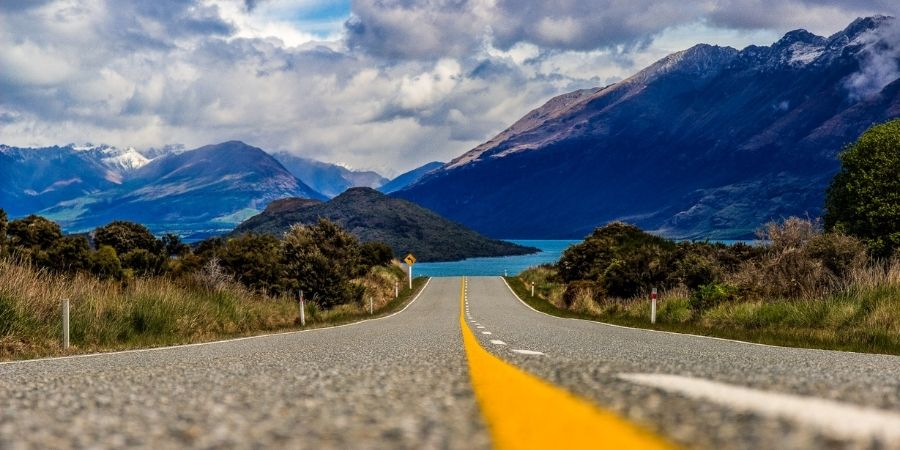 Vista de carretera de Nueva Zelanda para Trabajo y Estudio en el Extranjero